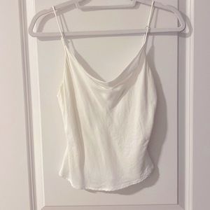 Zara satin cowl neck cami in ivory